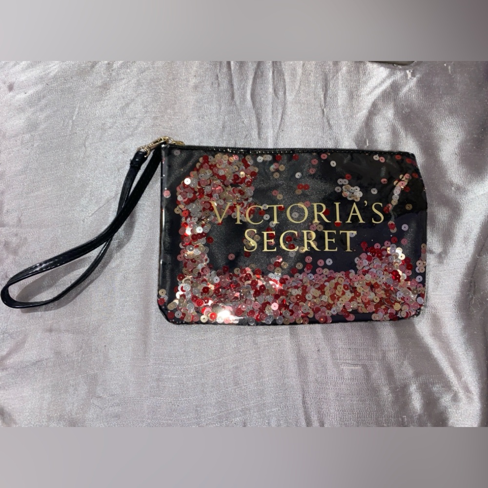 Victoria's Secret Black and Red Sequin Wristlet
